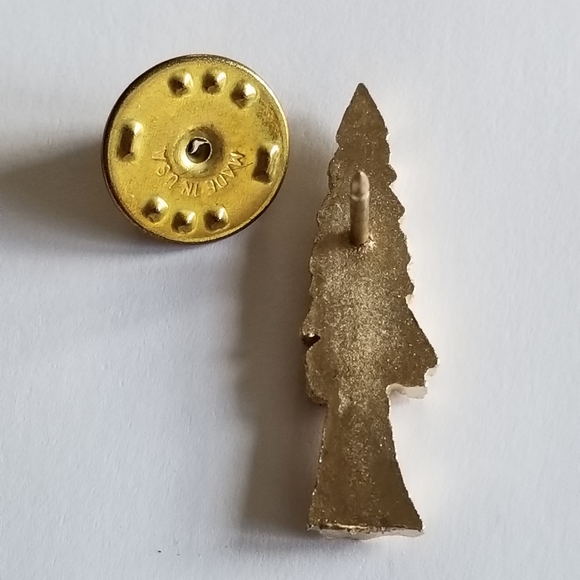 Vintage tree pin gold tone brooch spruce redwood pine conifer Christmas - Picture 2 of 8